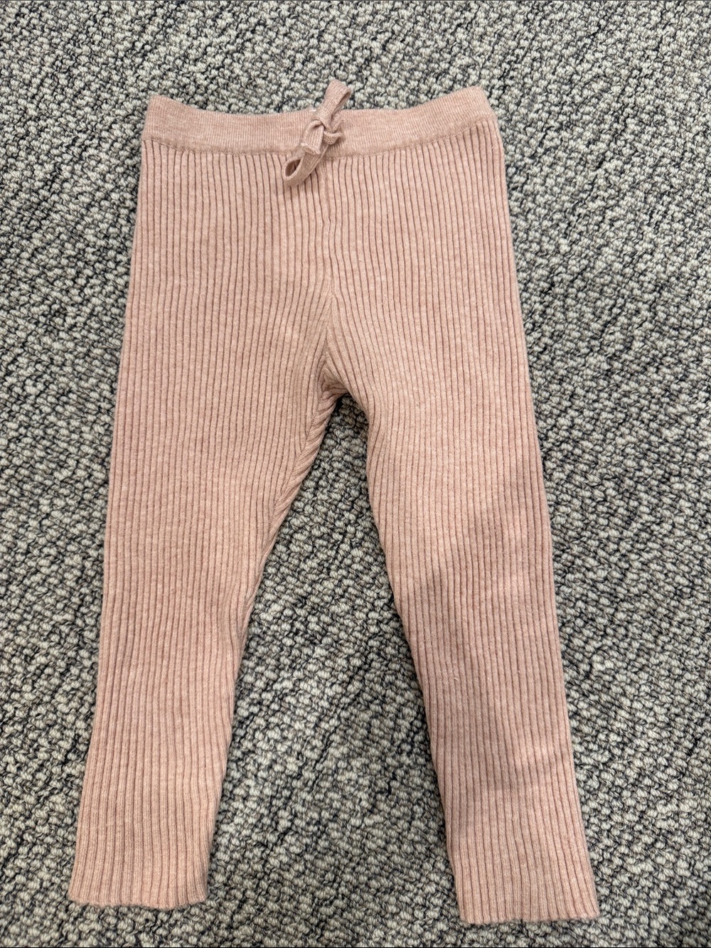Zara Kids Ribbed Leggings in Dusty Pink